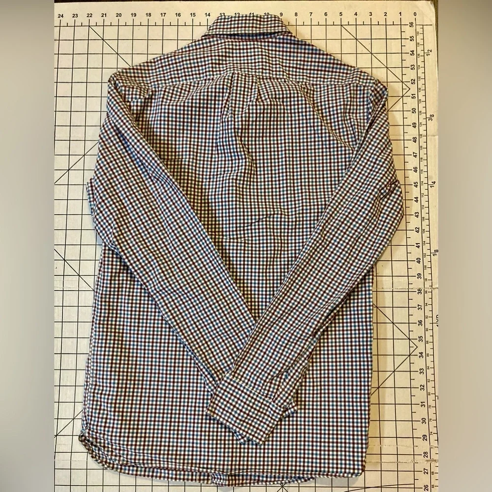 J. Crew Men’s Small Red/Blue Checkered Slim Fit Button‎ Down Shirt